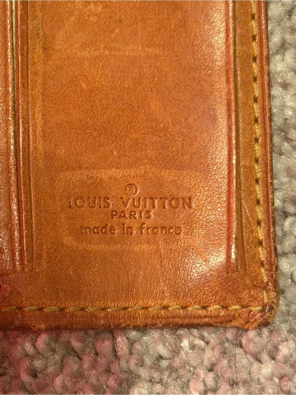 Louis Vuitton Leather Luggage Tag in Tan